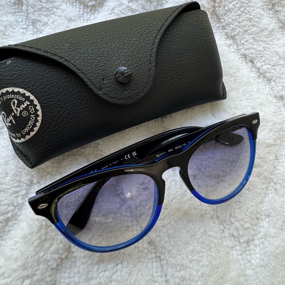 Ray-Ban Black Frame with Blue Accents Sunglasses